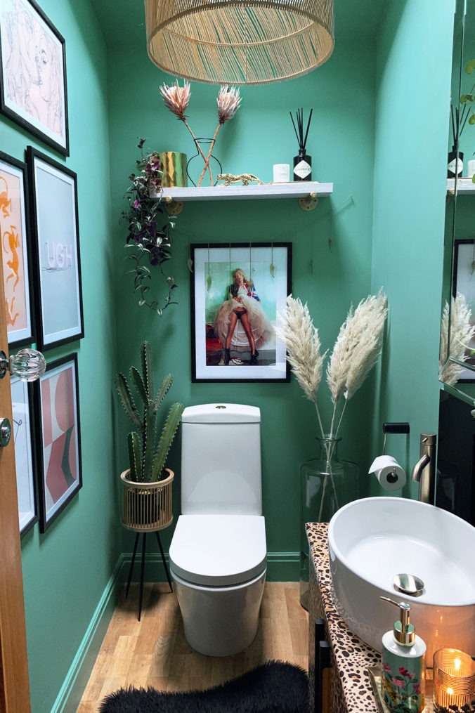 Quirky Downstairs Toilet Makeover Teal & Leopard Decor Daring Home